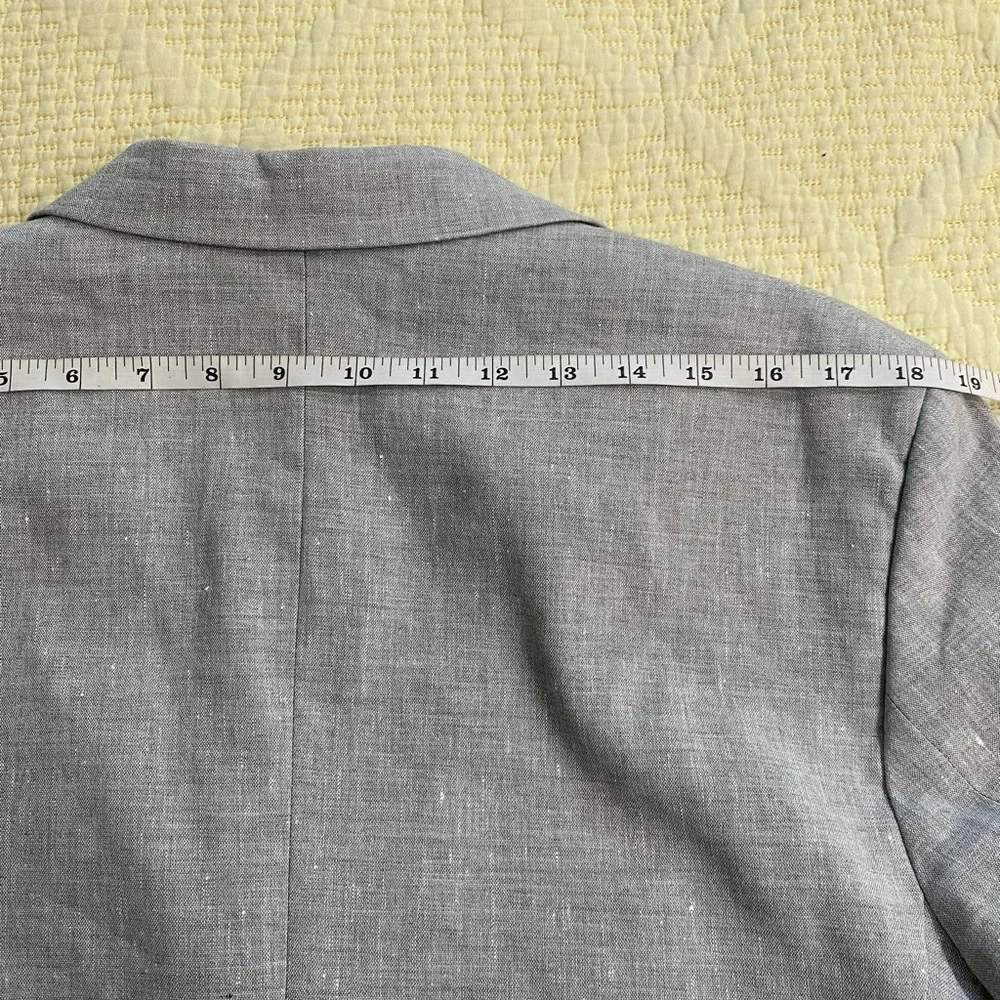 Zara Two Buttons Closure Linen Blend Gray Blazer size 42